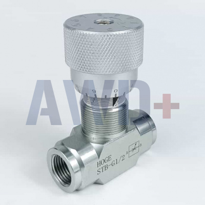 STB-G3/8- Дроссель трубного монтажа c рукояткой, G3/8", 30 л/мин, 400 бар, без обратного клапана