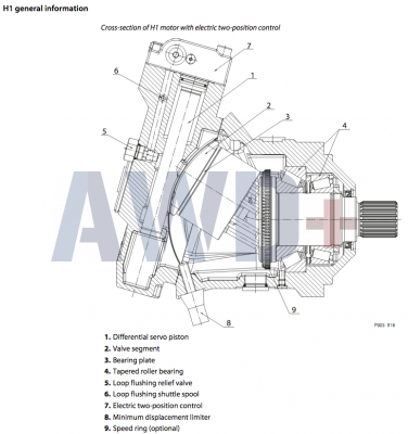 H1B110 Аксиально-поршневой мотор Danfoss серии H1-B-110