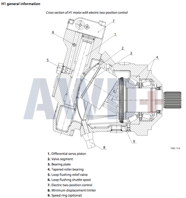 H1B250 Аксиально-поршневой мотор Danfoss серии H1-B-250